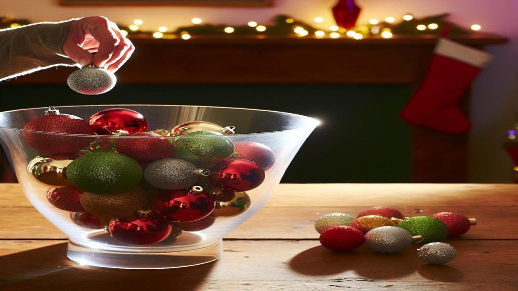 Jak zrobć ozdobny stroik z bombek na stół?